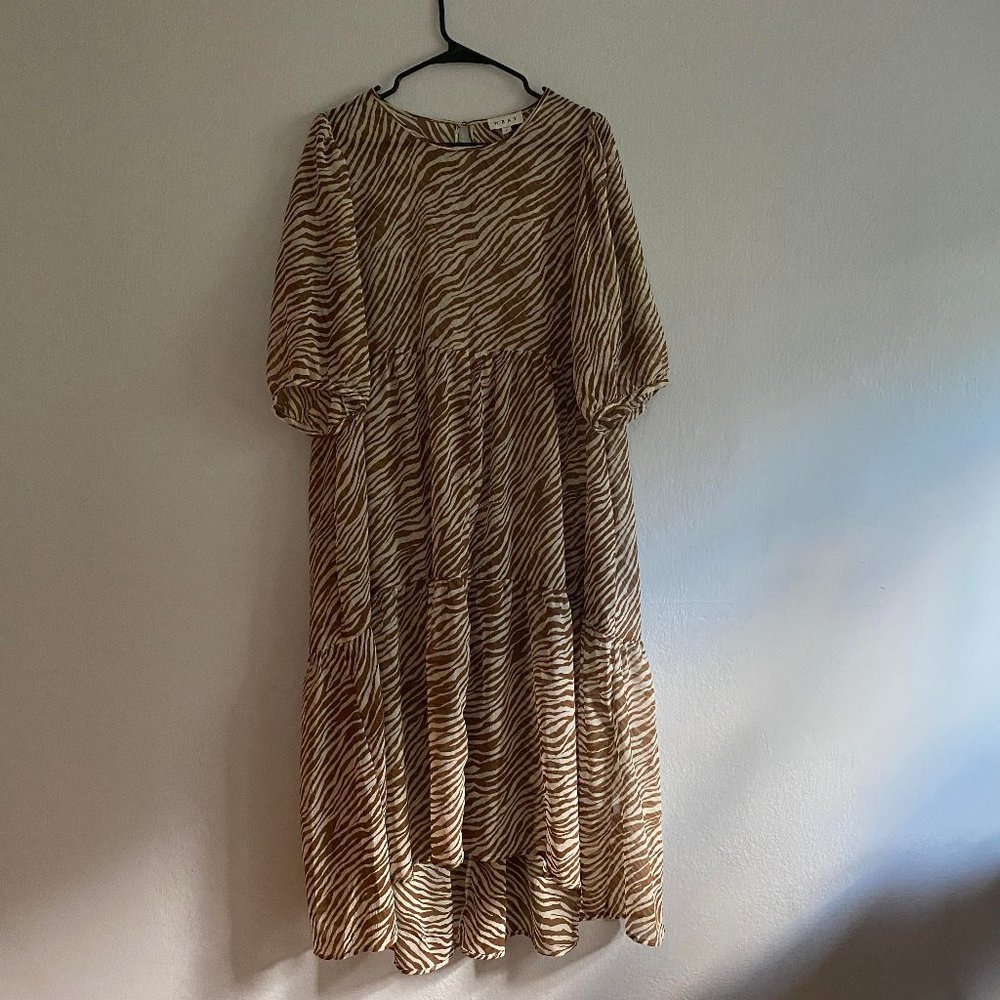 WRAY NYC Rosemary dress in toffee zebra